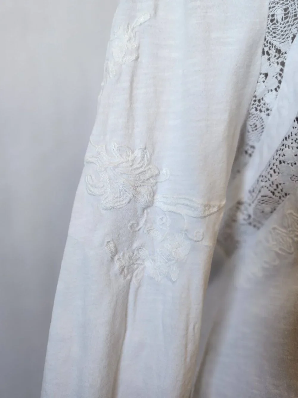 Sundance Women's Size XL White Embroidered Long Sleeve Crochet Lace Blouse Top - Picture 6 of 15